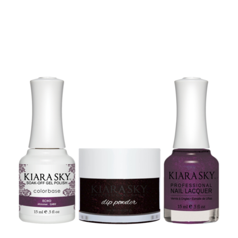 KIARA SKY 3in1 (Dipping Powder + Gel Polish + Nail Lacquer) - DGL 482, EchoPowder